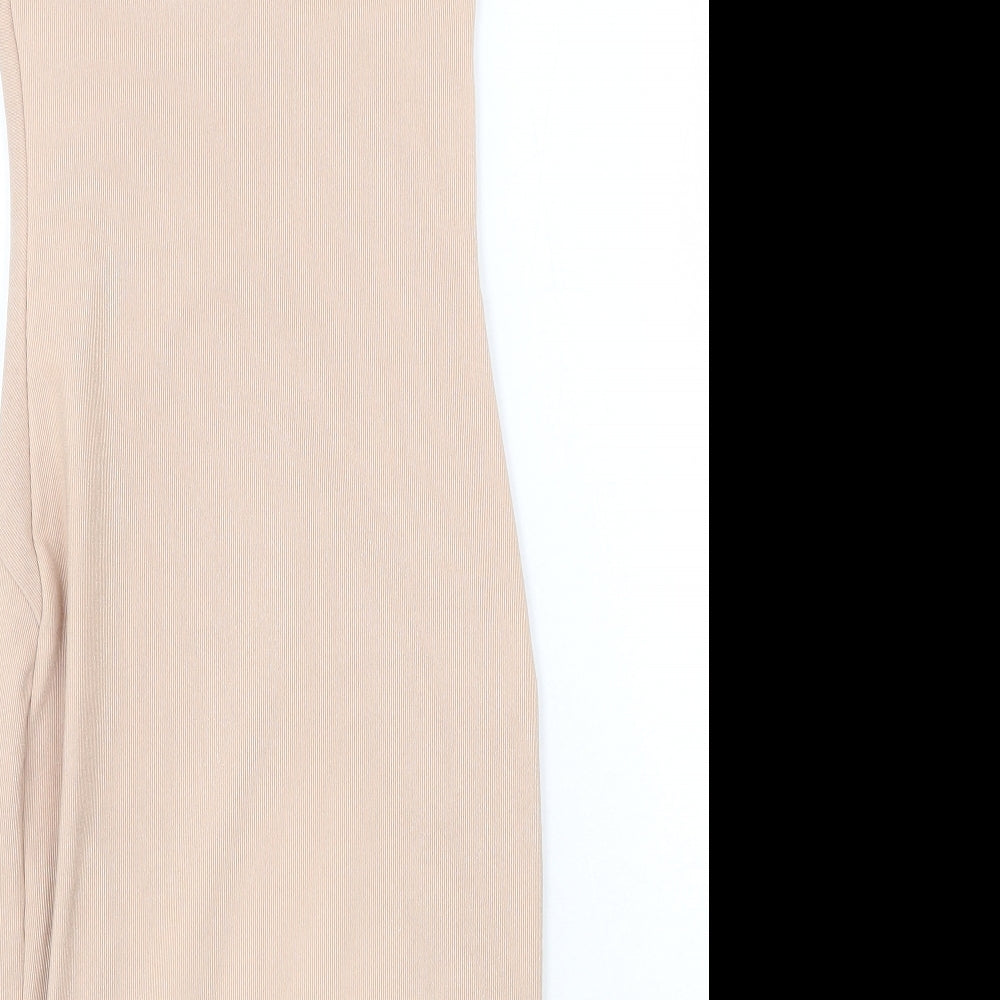 New Look Womens Pink Polyester Bodycon Size 6 V-Neck Pullover