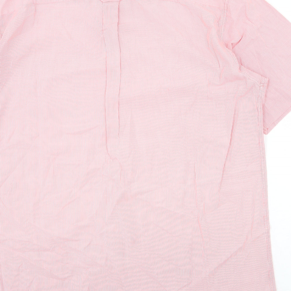 Maine New England Mens Pink Cotton Dress Shirt Size L Round Neck Button