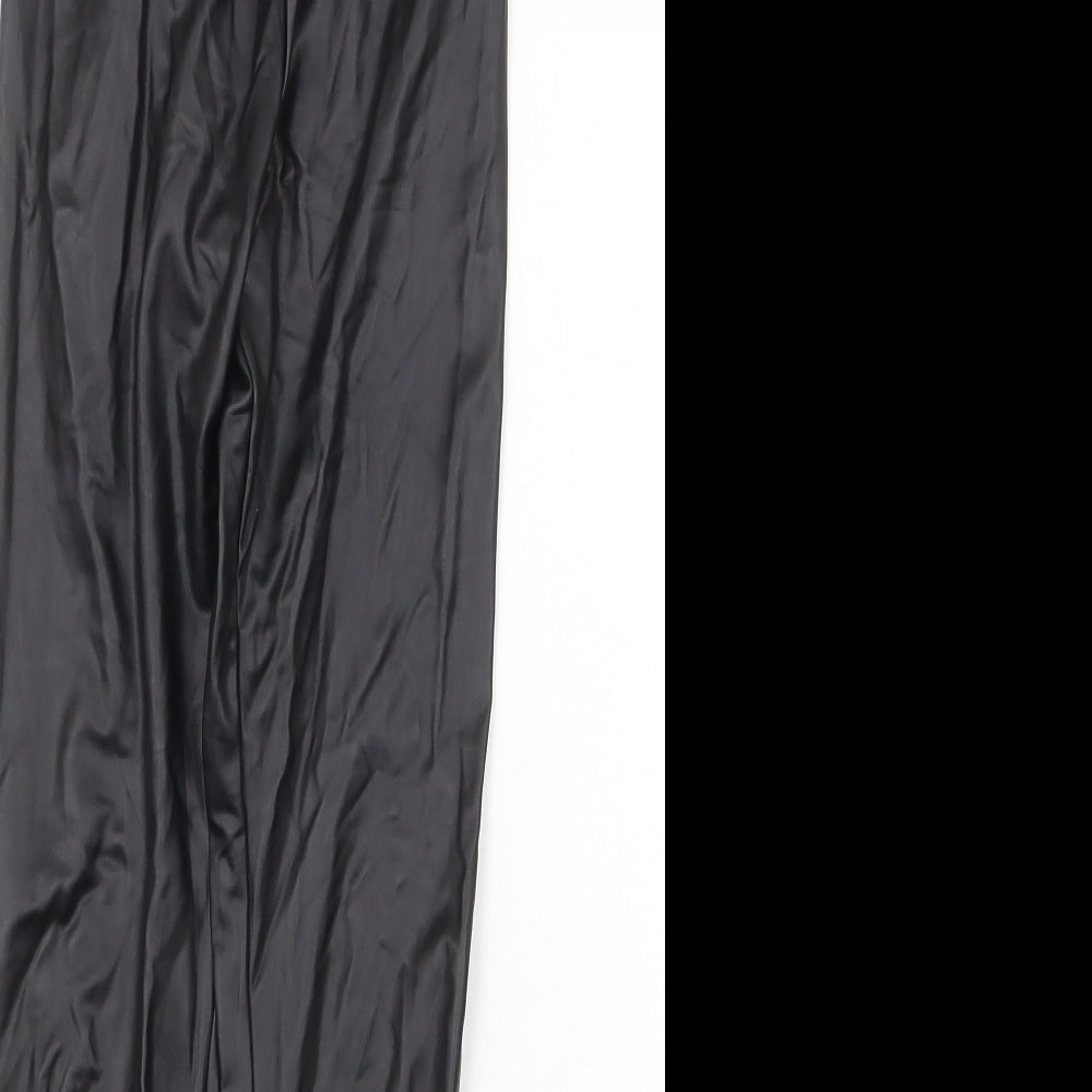 Zara Girls Black Polyurethane Jogger Trousers Size 10 Years Regular Pullover - Legging