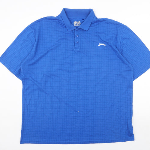 Slazenger Mens Blue Polyester Polo Size 3XL Collared Button