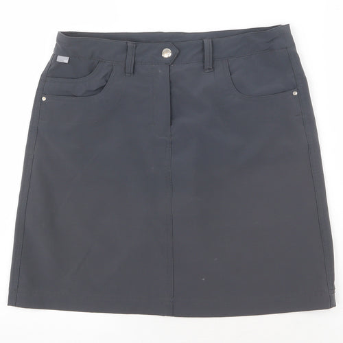 n vo Womens Grey Polyester Straight & Pencil Skirt Size S Zip