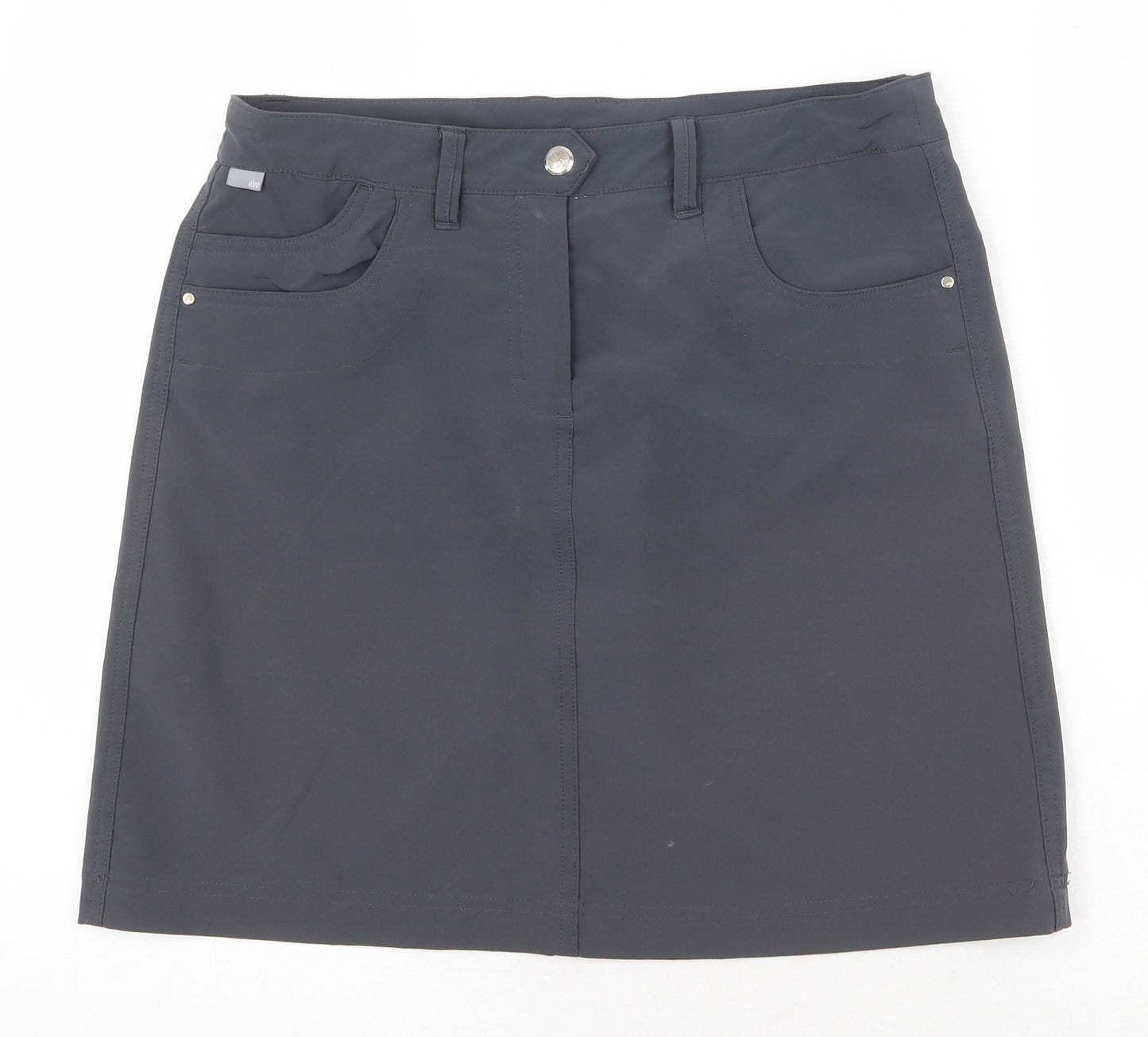 n vo Womens Grey Polyester Straight & Pencil Skirt Size S Zip