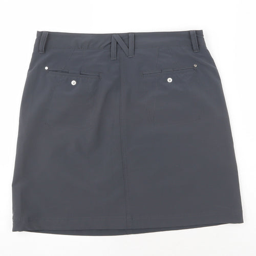 n vo Womens Grey Polyester Straight & Pencil Skirt Size S Zip