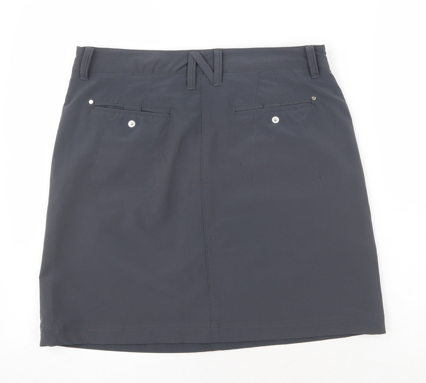 n vo Womens Grey Polyester Straight & Pencil Skirt Size S Zip
