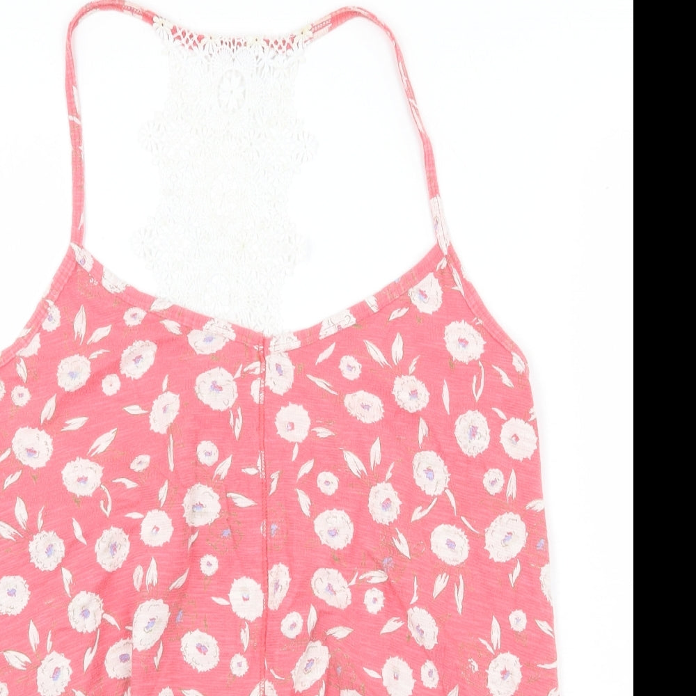 NEXT Womens Pink Geometric 100% Cotton Basic Tank Size 12 Halter