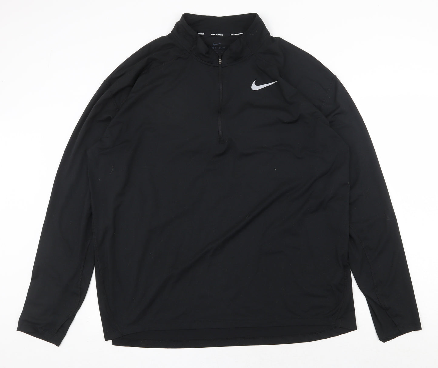 Nike Mens Black Polyester Pullover Casual Size 2XL Mock Neck Zip