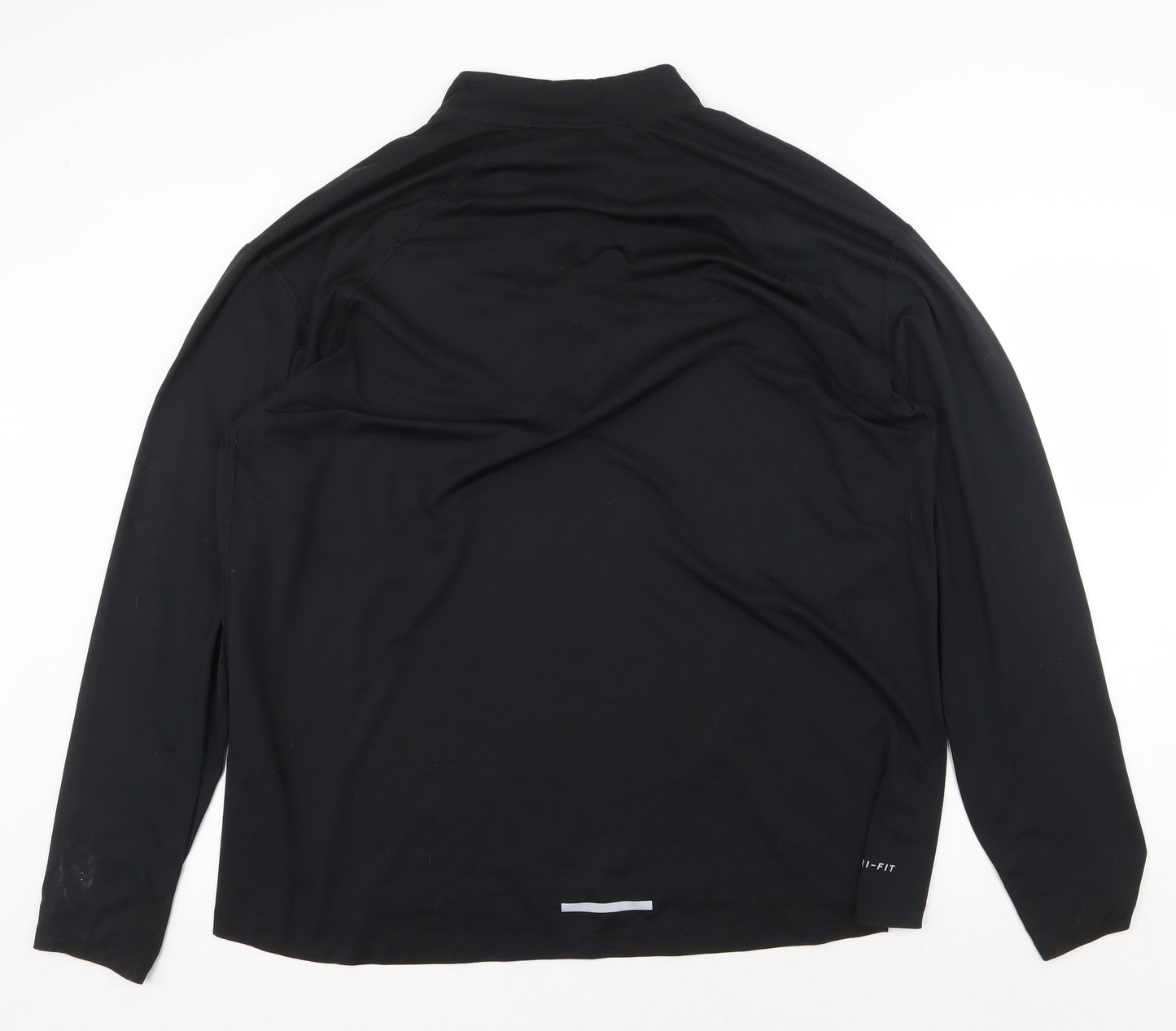 Nike Mens Black Polyester Pullover Casual Size 2XL Mock Neck Zip