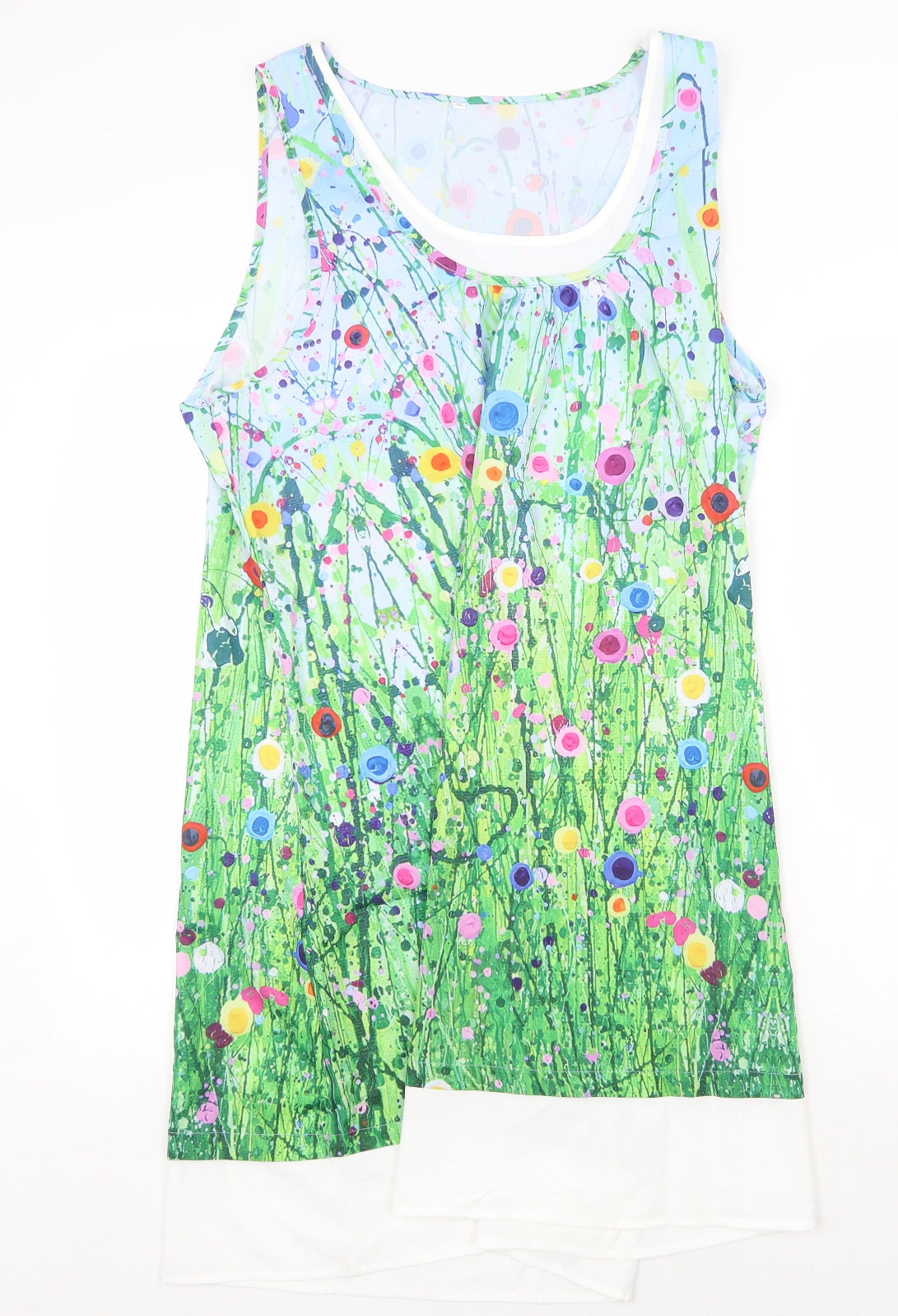 Preworn Womens Multicoloured Floral Polyester Shift Size 3XL Scoop Neck Pullover