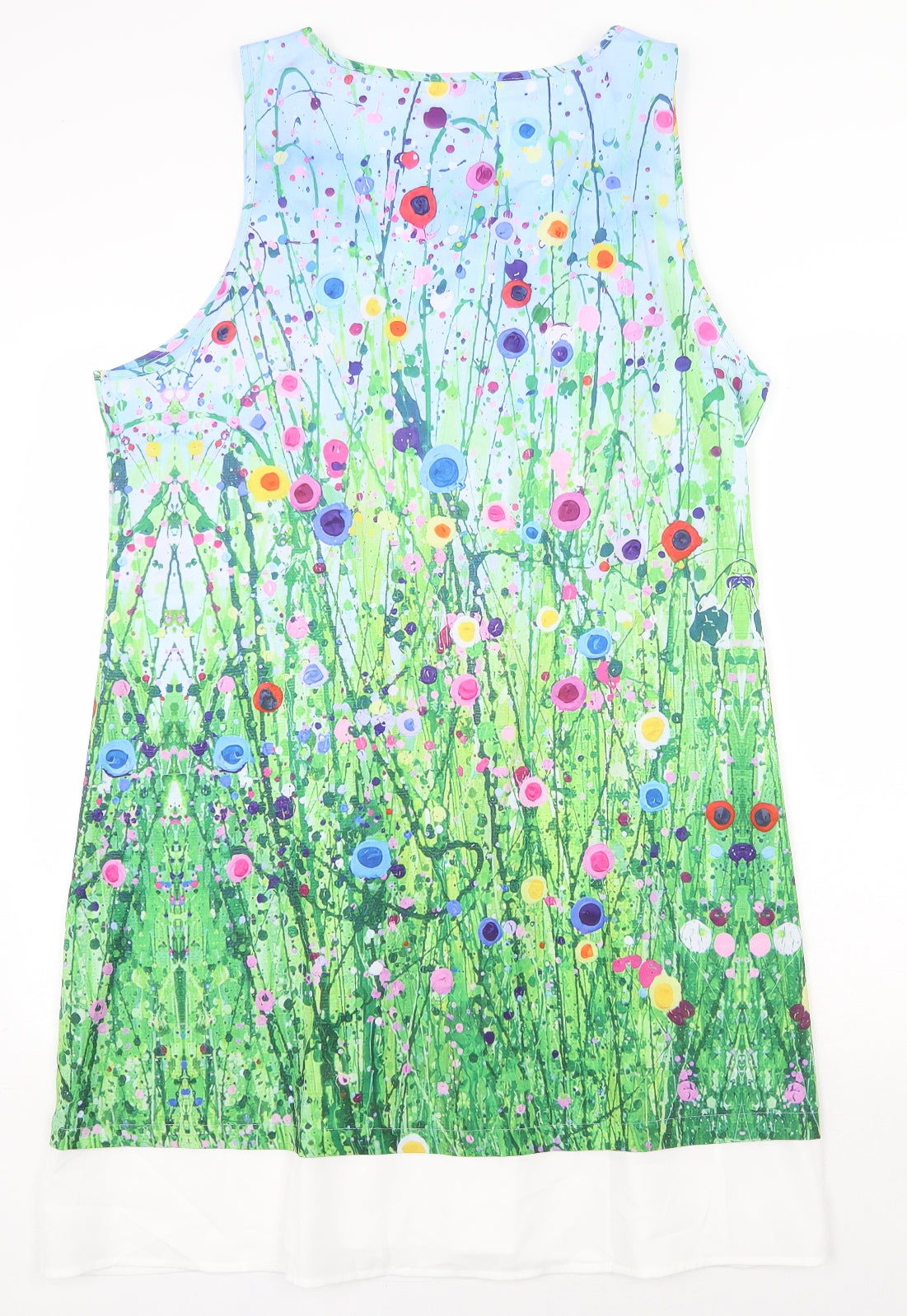 Preworn Womens Multicoloured Floral Polyester Shift Size 3XL Scoop Neck Pullover