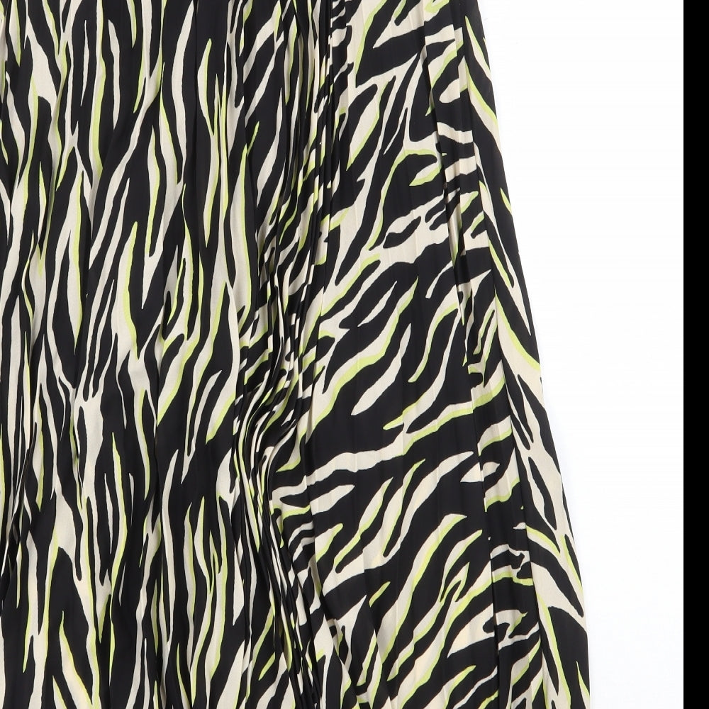 New Look Womens Multicoloured Animal Print Polyester Swing Skirt Size 14 - Tiger Pattern