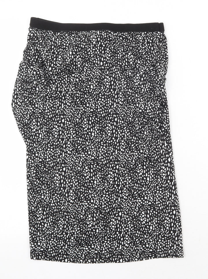 Preworn Womens Black Geometric Cotton Straight & Pencil Skirt Size L