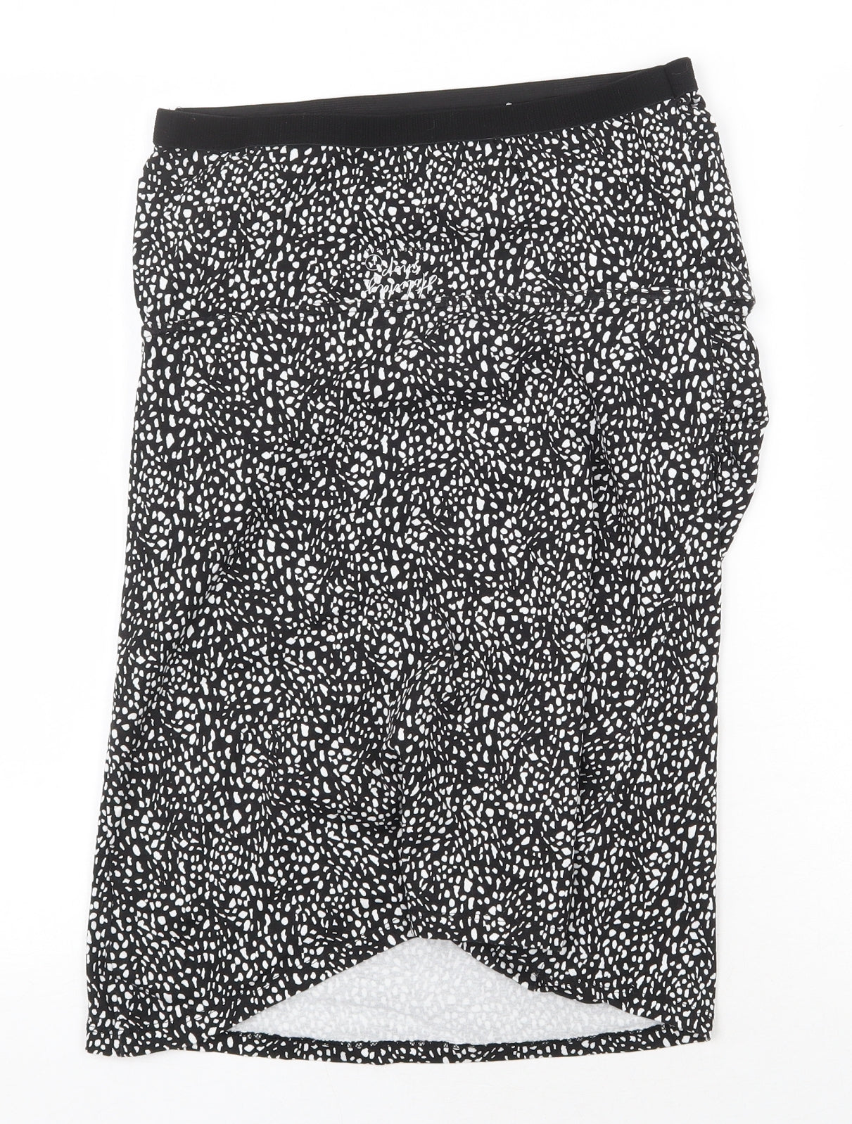 Preworn Womens Black Geometric Cotton Straight & Pencil Skirt Size L