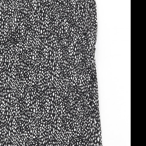 Preworn Womens Black Geometric Cotton Straight & Pencil Skirt Size L