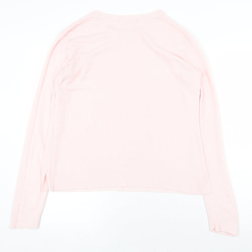 Marks and Spencer Womens Pink Boat Neck Acrylic Pullover Jumper Size 12