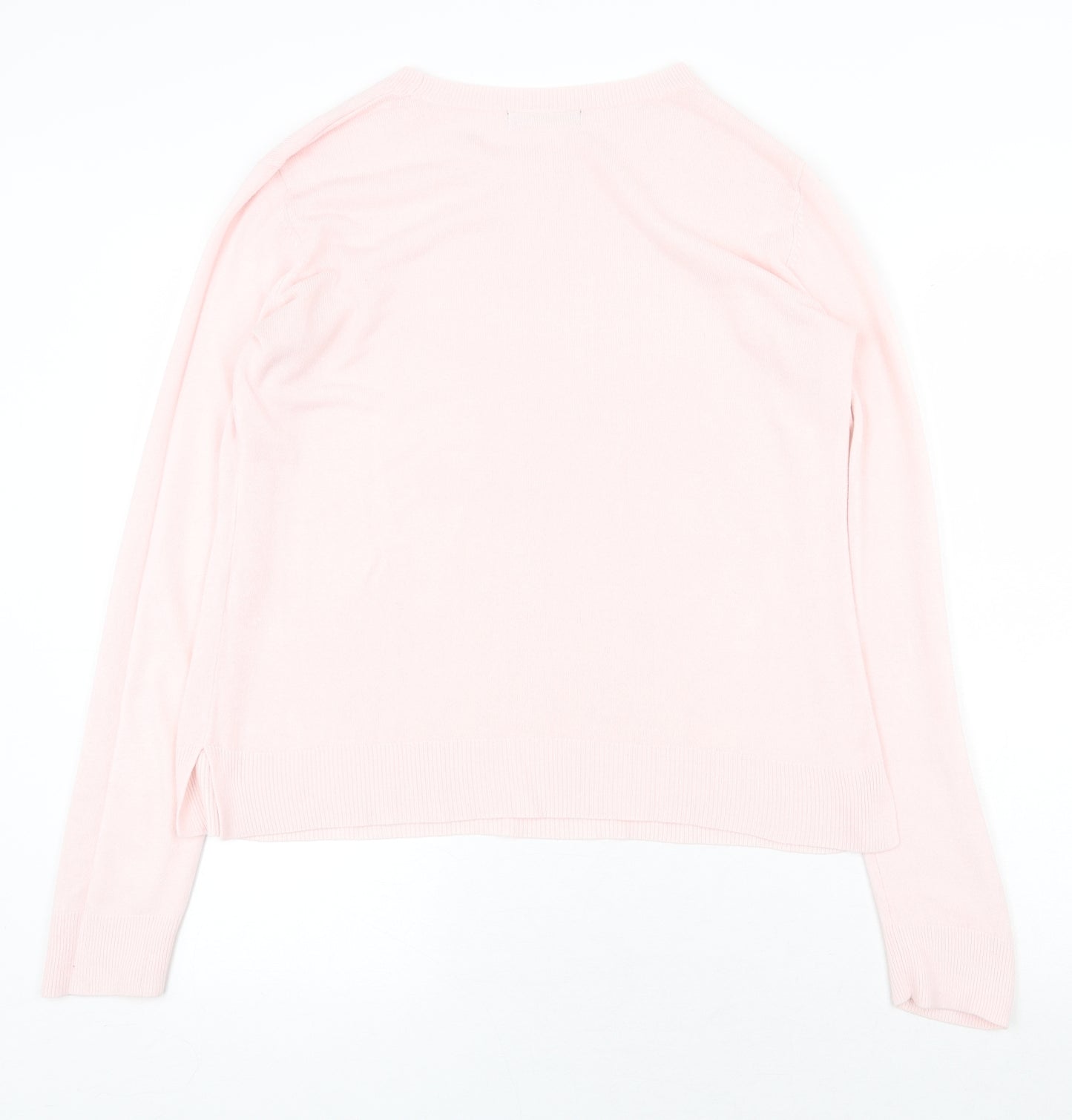 Marks and Spencer Womens Pink Boat Neck Acrylic Pullover Jumper Size 12