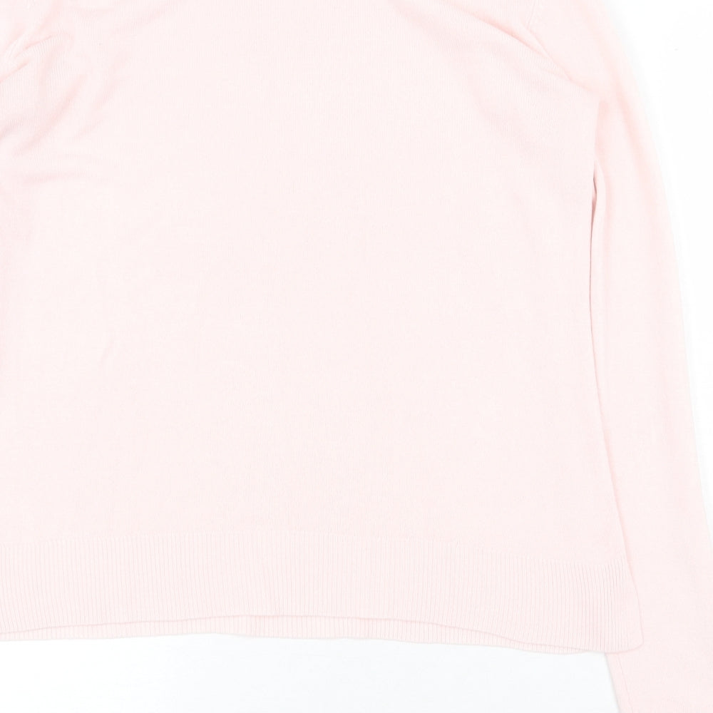 Marks and Spencer Womens Pink Boat Neck Acrylic Pullover Jumper Size 12