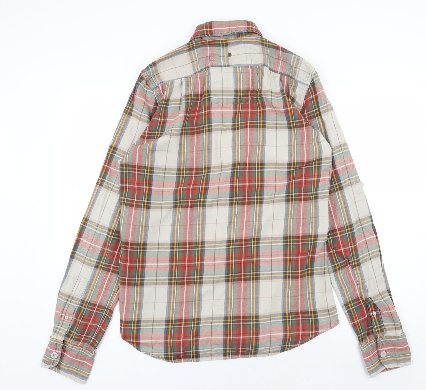 Superdry Mens Multicoloured Plaid Cotton Button-Up Size L Collared Button
