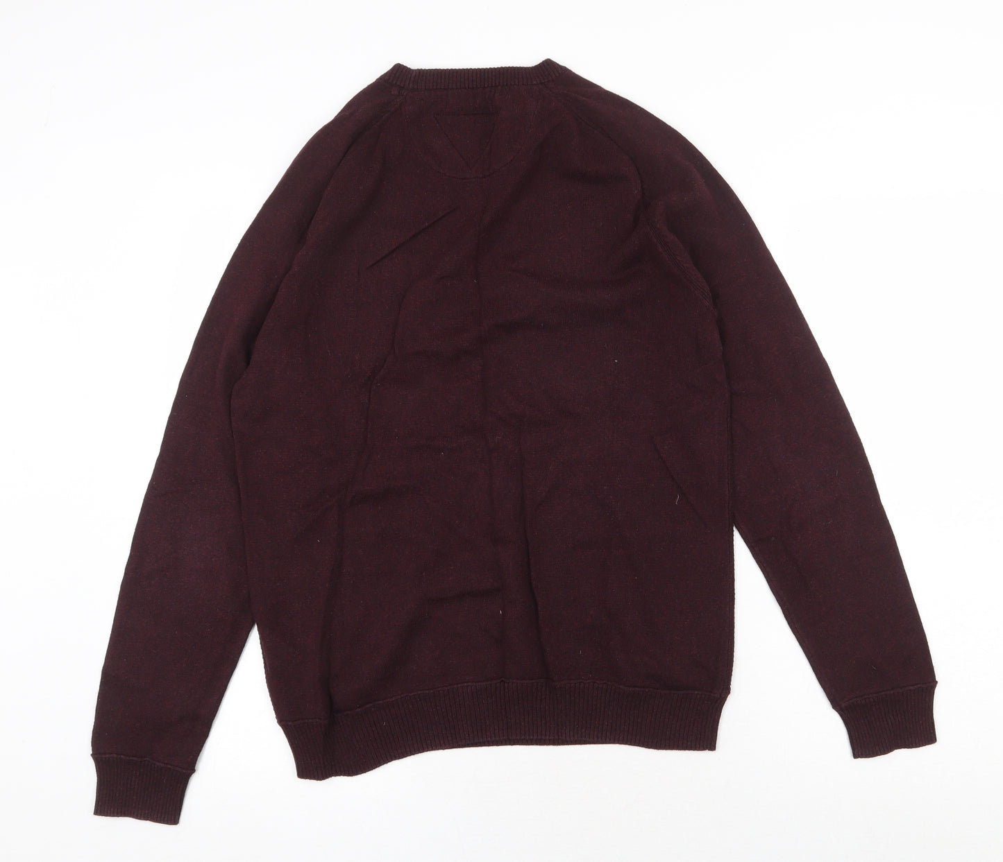 Threadbare Mens Red Round Neck Cotton Pullover Jumper Size M