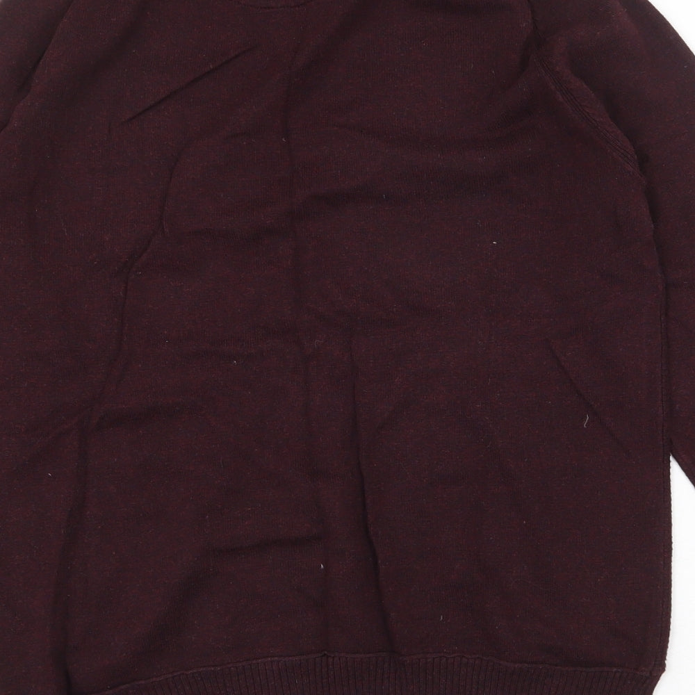 Threadbare Mens Red Round Neck Cotton Pullover Jumper Size M