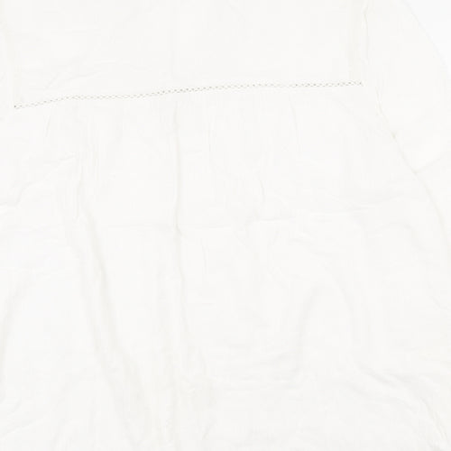 NEXT Womens White Viscose Basic Blouse Size 18 V-Neck