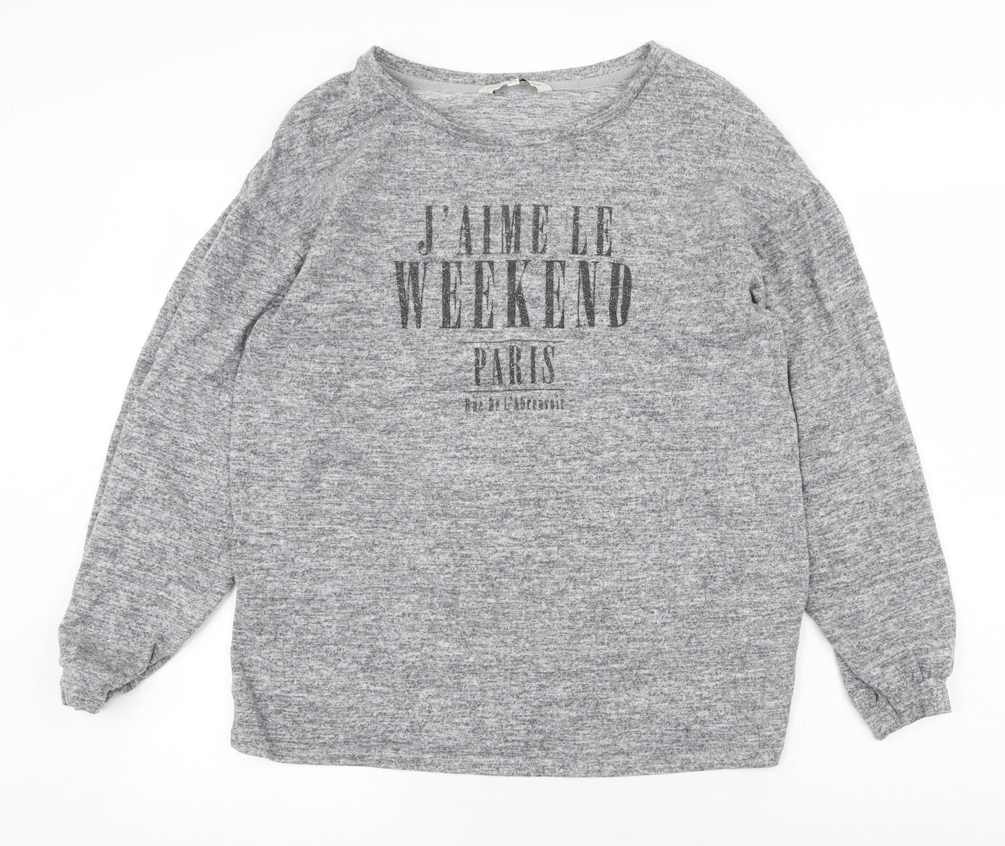 F&F Womens Grey Boat Neck Viscose Pullover Jumper Size 12 - Weekend, Paris