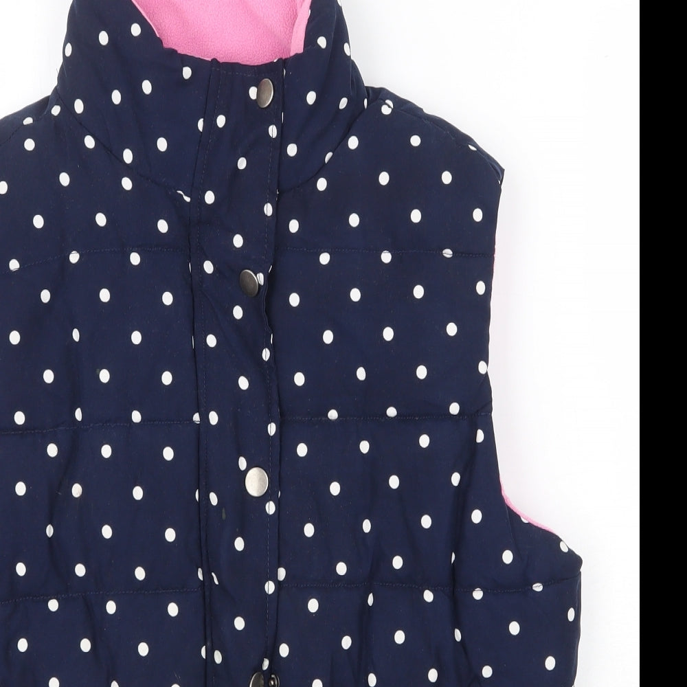 Rydale Womens Blue Polka Dot Gilet Jacket Size M Zip