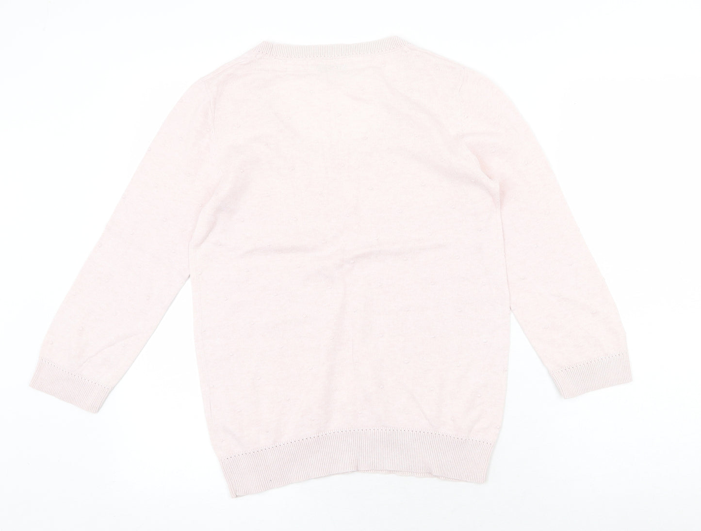 RJR.John Rocha Womens Pink Scoop Neck Cotton Pullover Jumper Size 12