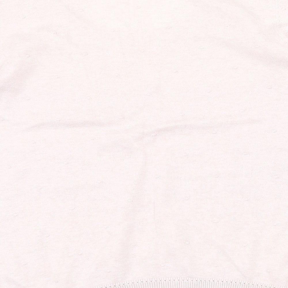 RJR.John Rocha Womens Pink Scoop Neck Cotton Pullover Jumper Size 12