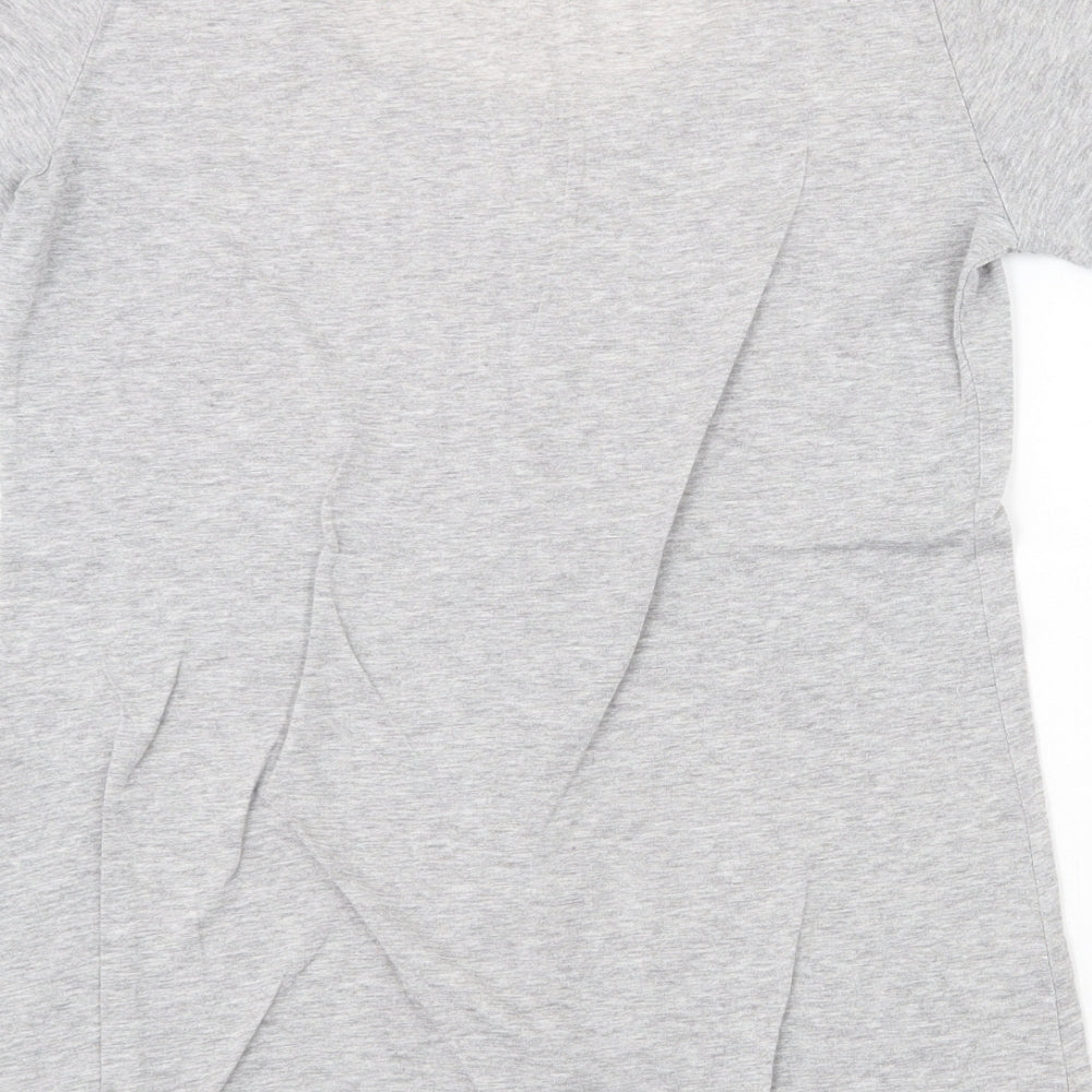 QuickSilver Womens Grey Cotton Basic T-Shirt Size M Scoop Neck
