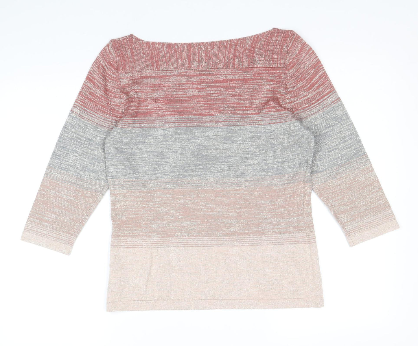 NEXT Womens Multicoloured Boat Neck Striped Cotton Pullover Jumper Size 12
