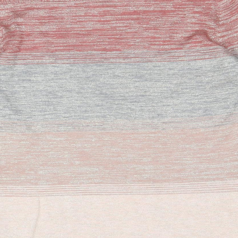 NEXT Womens Multicoloured Boat Neck Striped Cotton Pullover Jumper Size 12