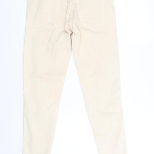 Zara Womens Beige Cotton Skinny Jeans Size 30 Regular Zip