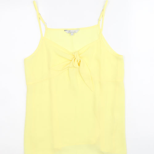 Peacocks Womens Yellow Polyester Basic Tank Size 8 V-Neck