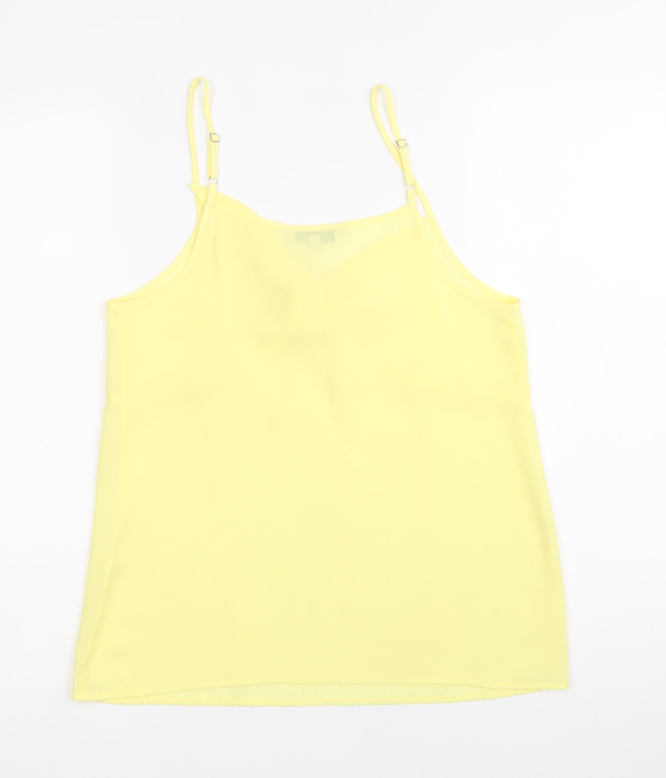 Peacocks Womens Yellow Polyester Basic Tank Size 8 V-Neck