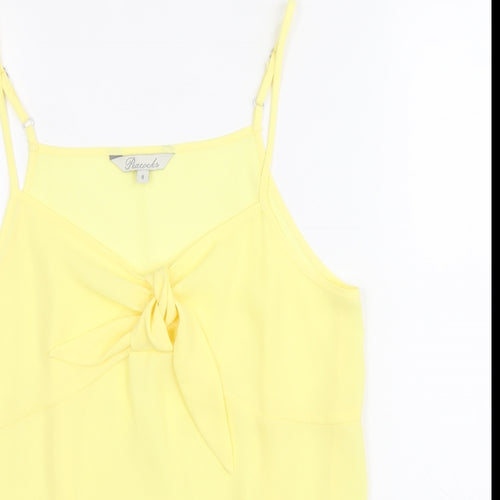 Peacocks Womens Yellow Polyester Basic Tank Size 8 V-Neck