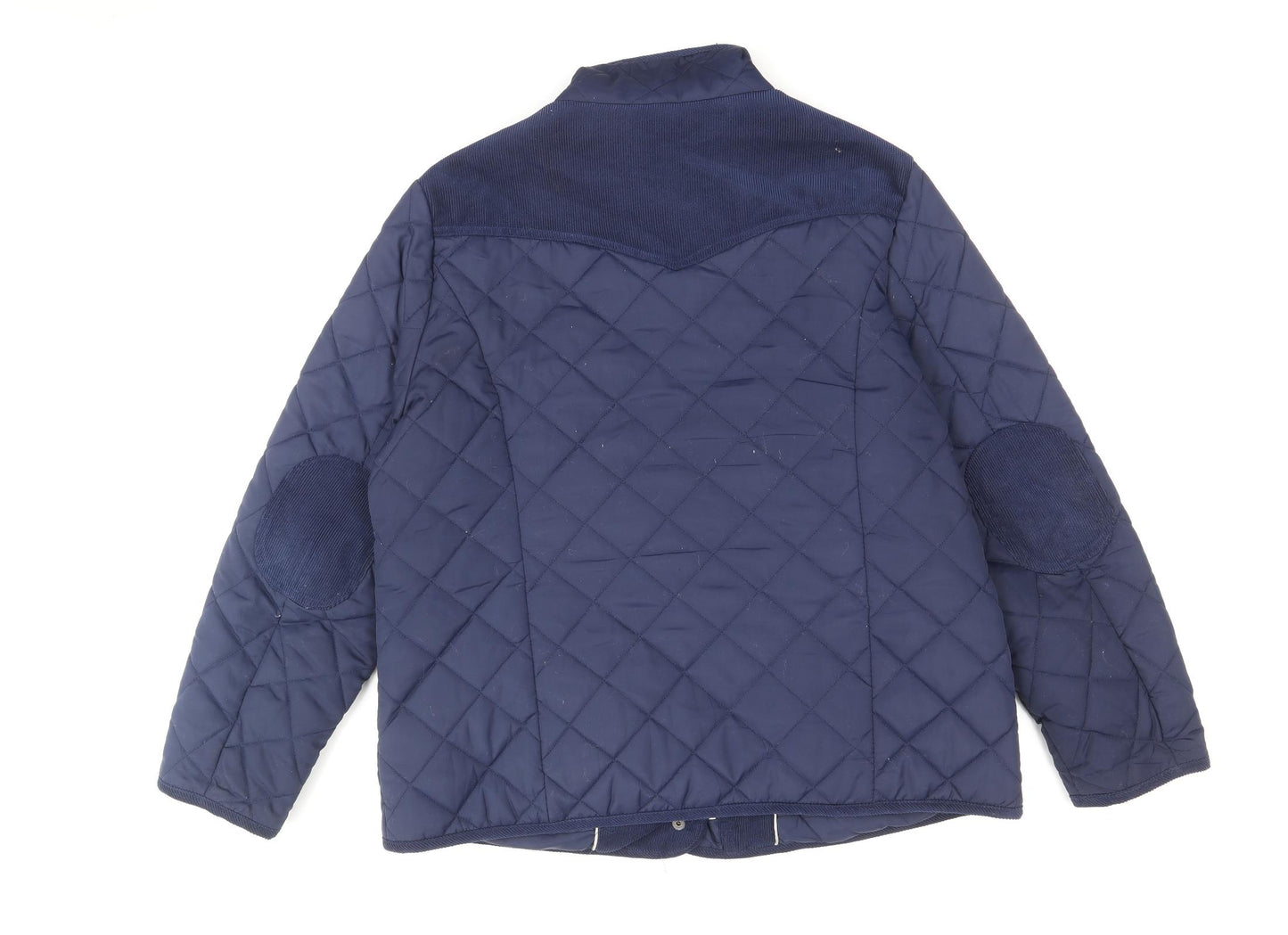 David Barry Womens Blue Quilted Jacket Size 18 Zip