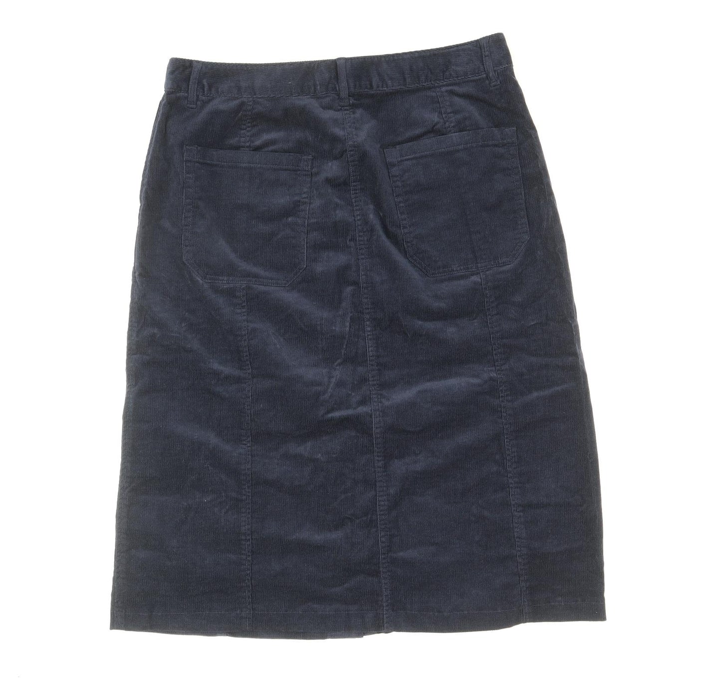Per Una Womens Blue Cotton Straight & Pencil Skirt Size 12 Button