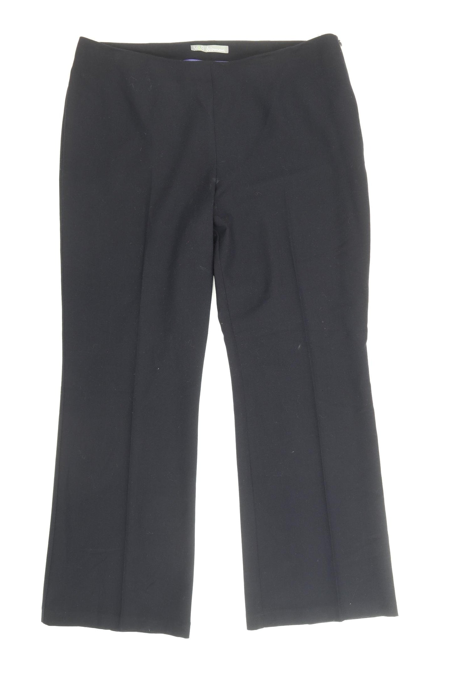 Marks and Spencer Womens Blue Polyester Dress Pants Trousers Size 14 Regular Zip
