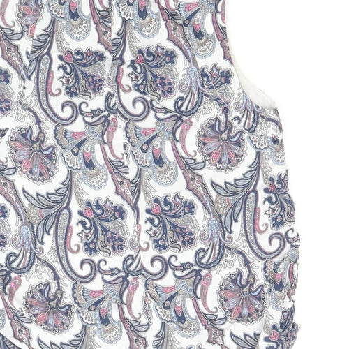 Dorothy Perkins Womens Multicoloured Floral 100% Cotton Basic Blouse Size 10 Round Neck