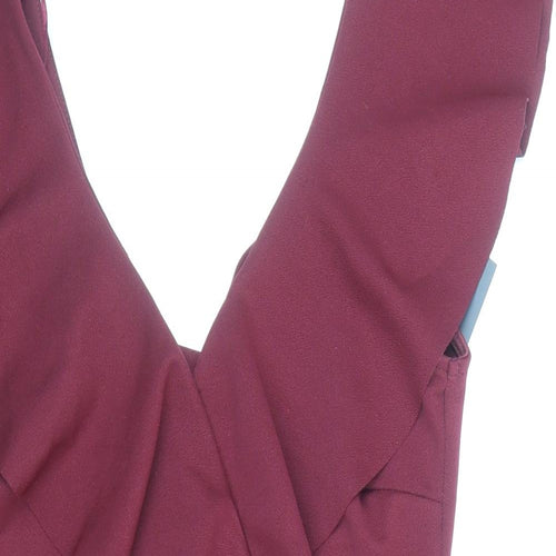 New Look Womens Red Polyester Bodysuit One-Piece Size 8 Snap