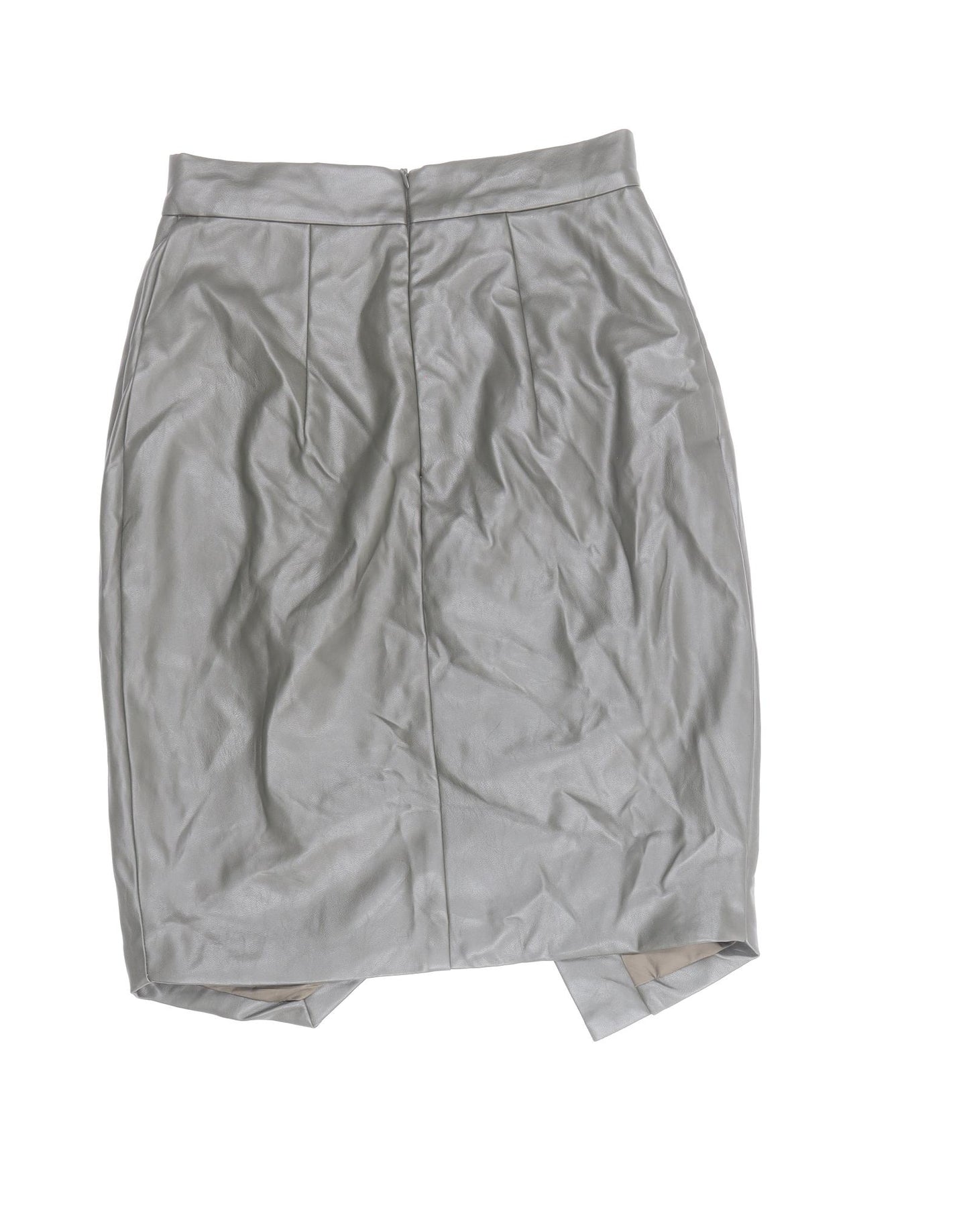 PRETTYLITTLETHING Womens Green Polyester Straight & Pencil Skirt Size 8 Zip