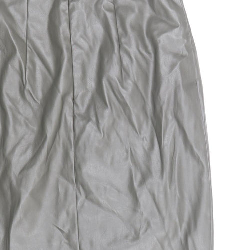 PRETTYLITTLETHING Womens Green Polyester Straight & Pencil Skirt Size 8 Zip
