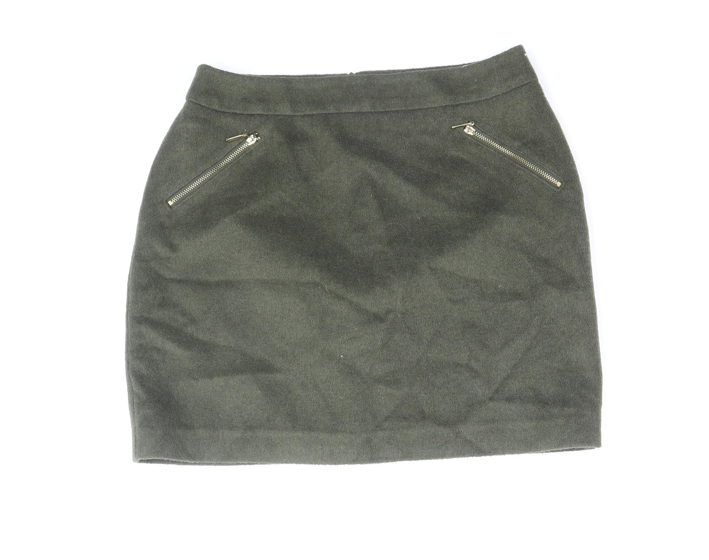 George Womens Green Polyester Mini Skirt Size 10 Zip