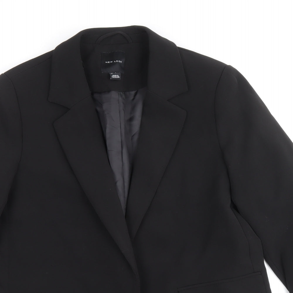 New Look Womens Black Polyester Jacket Blazer Size 12