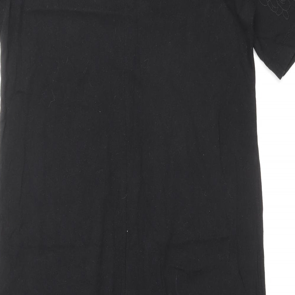 NEXT Womens Black 100% Cotton T-Shirt Dress Size 14 Scoop Neck Pullover