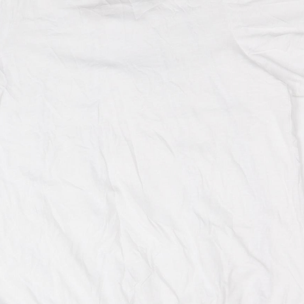 NEXT Womens White 100% Cotton Basic Blouse Size 8 Round Neck
