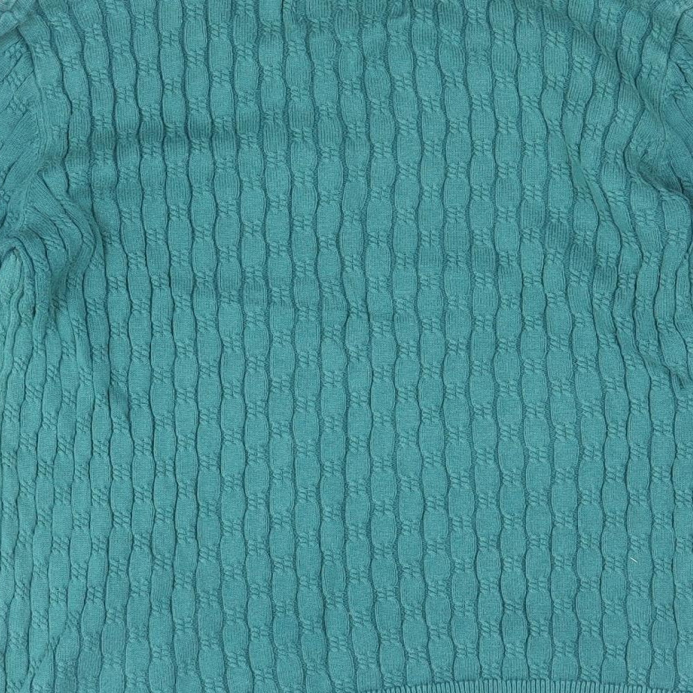 Maine Womens Green Collared 100% Cotton Pullover Jumper Size 12 - Undershirt Details