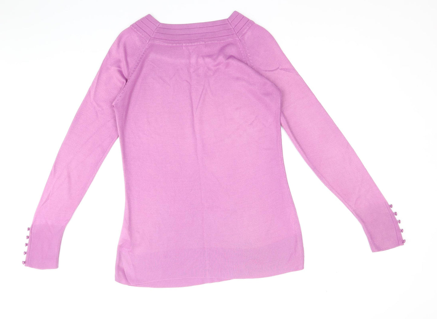 Marks and Spencer Womens Purple Boat Neck Acrylic Pullover Jumper Size 10