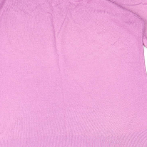 Marks and Spencer Womens Purple Boat Neck Acrylic Pullover Jumper Size 10