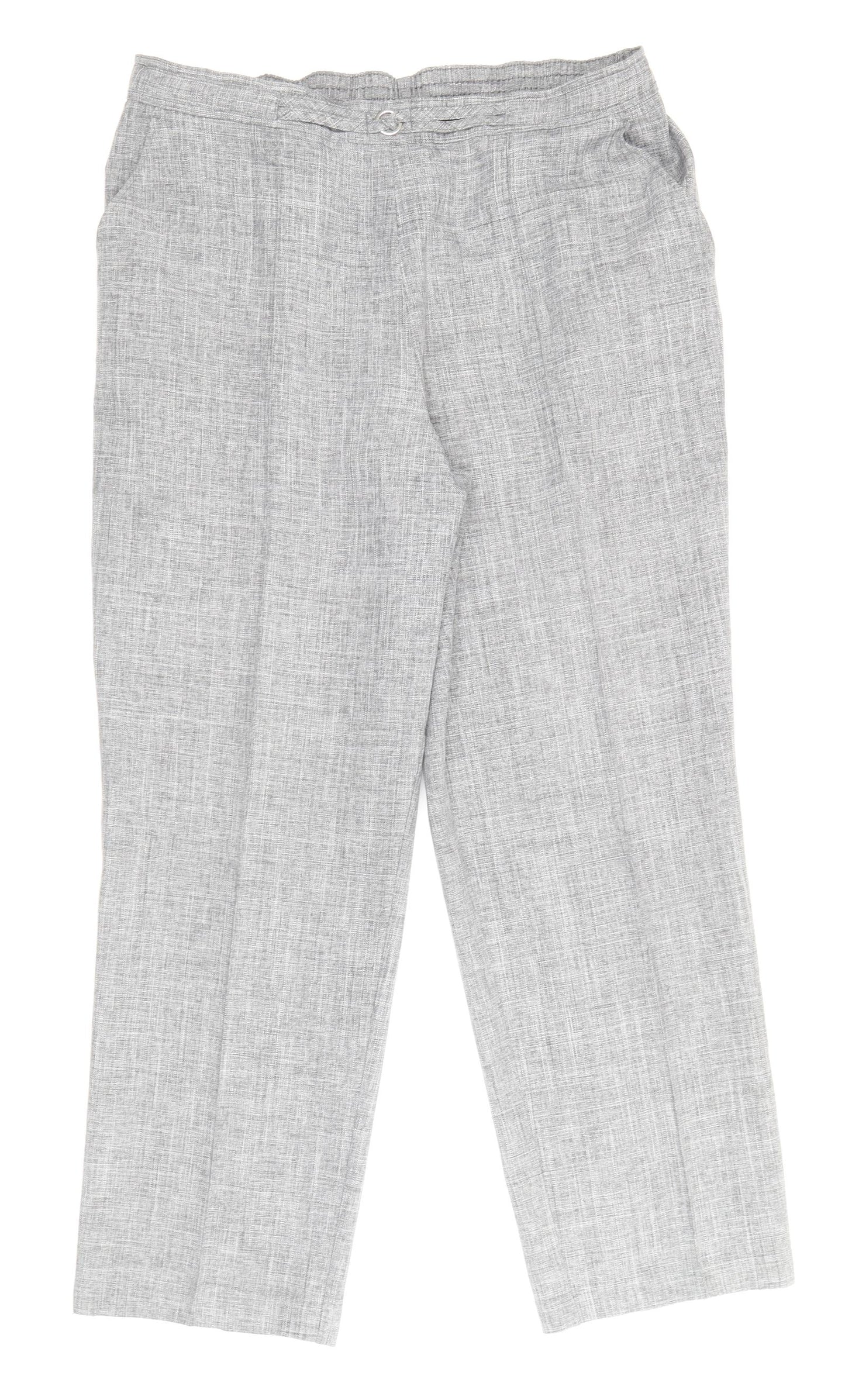 Marks and Spencer Womens Grey Polyester Trousers Size 14 Regular